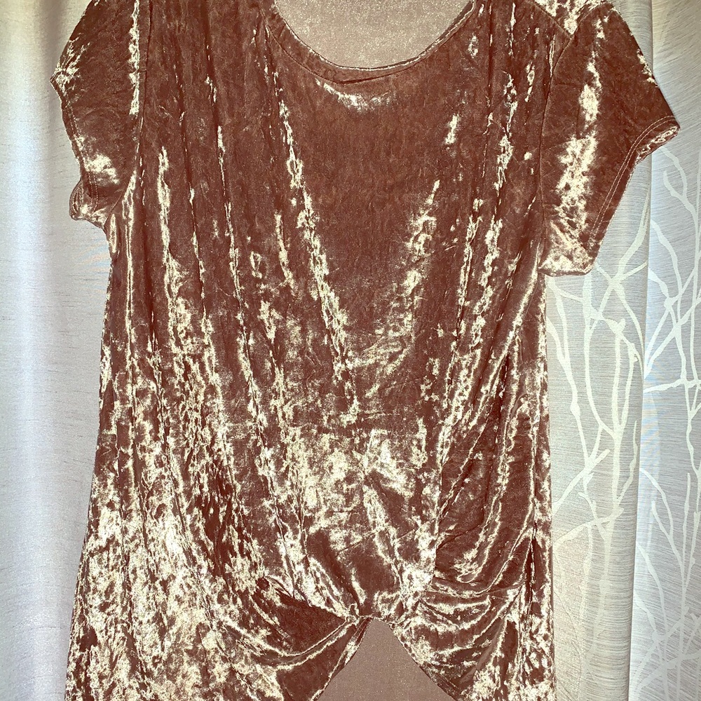 Velvet twist front top